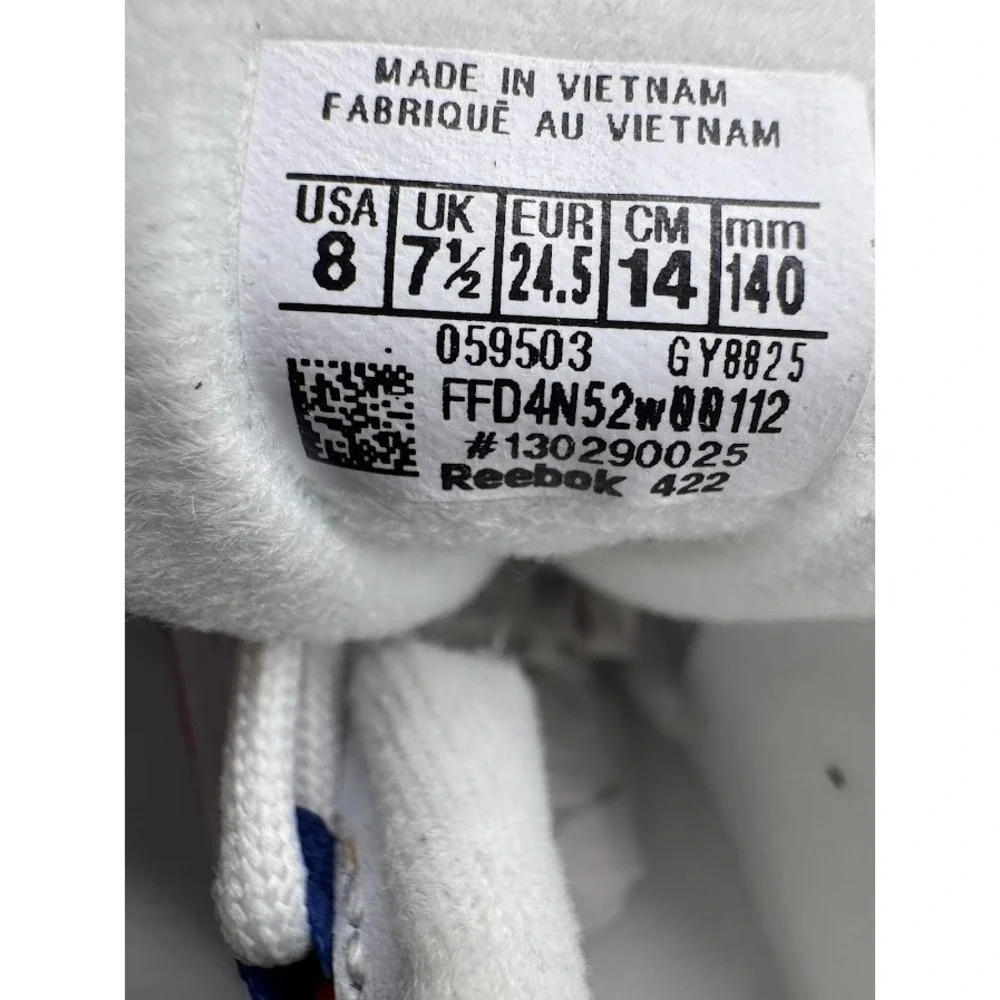 Reebok Question Mid Toddler Shoes White Blue GY8825 Infant Size 8 US Sneakers